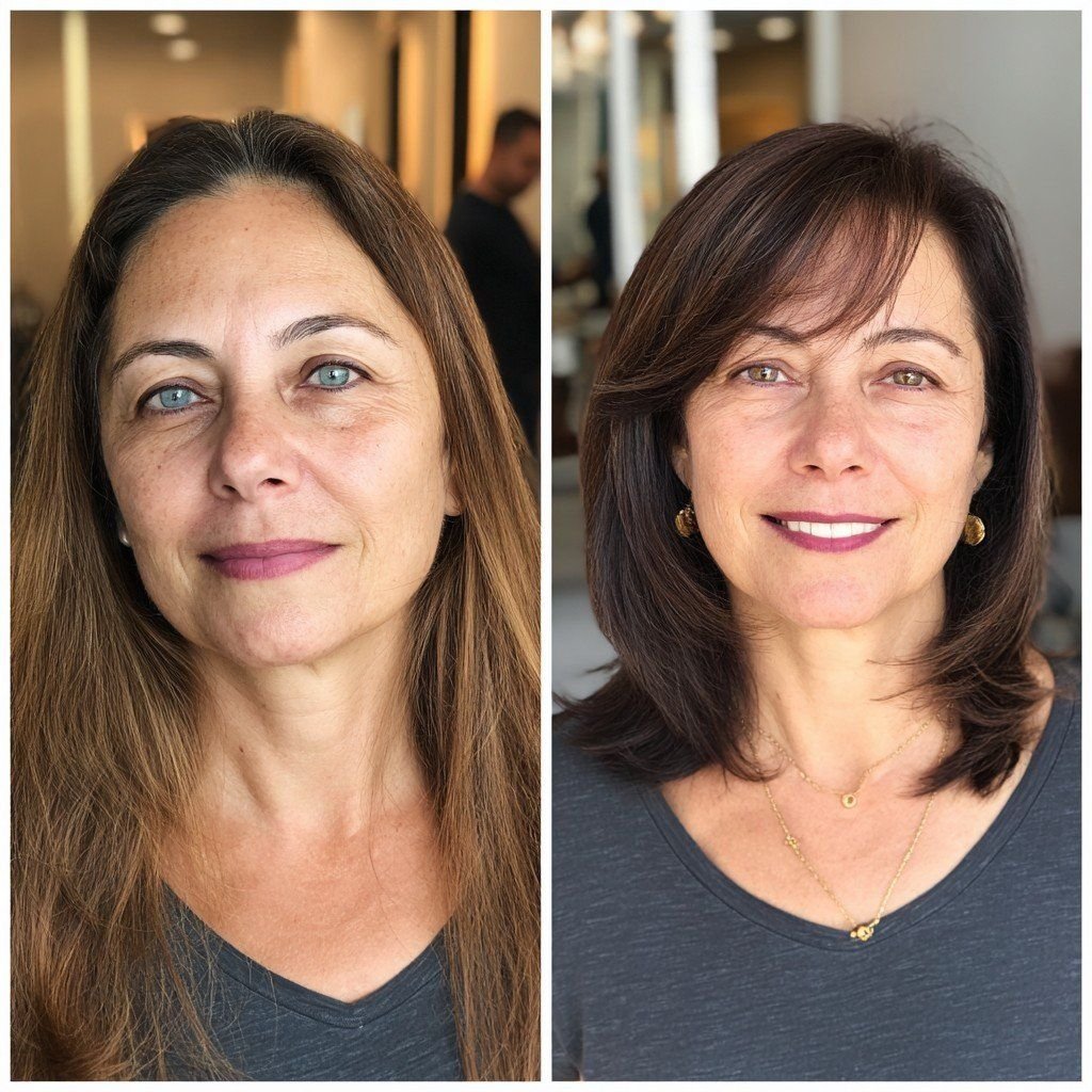 Classic haircut before and after Luton — MS Beauty Salon ladies haircut result