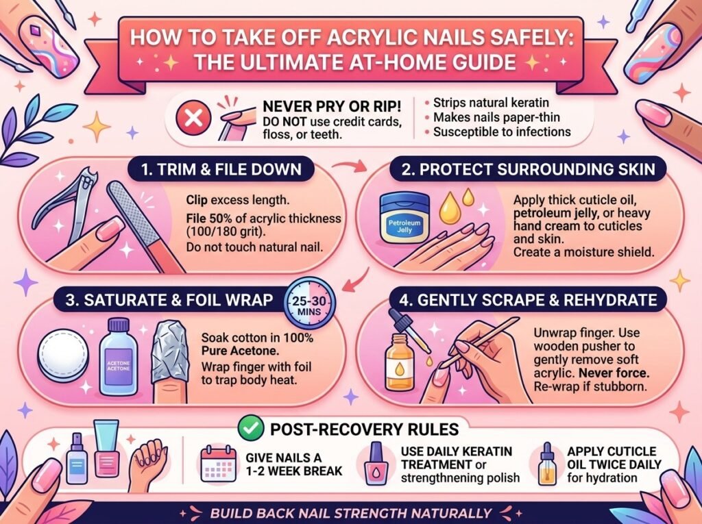 How to Take Off Acrylic Nails Safely